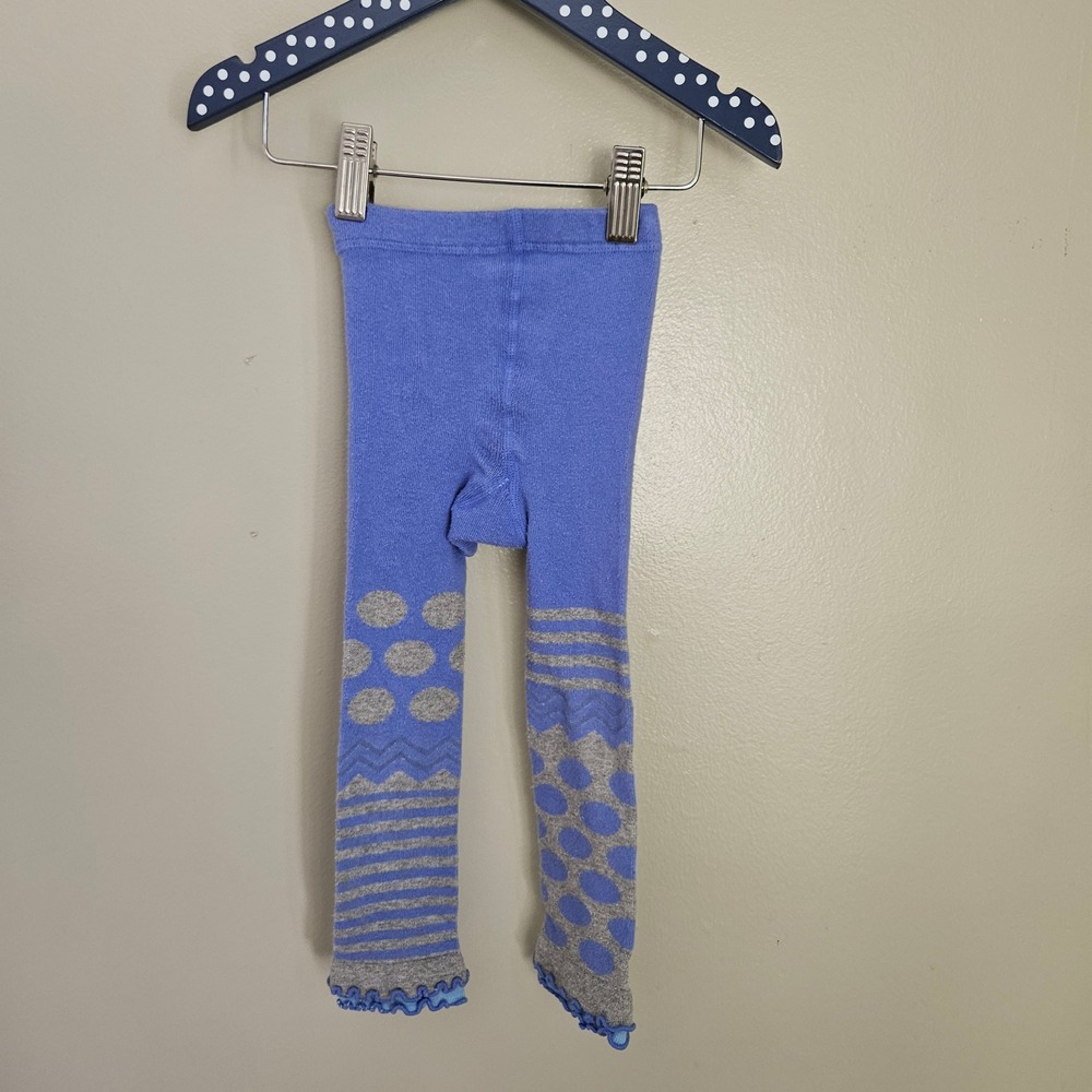 Naartjie‎ Knit Footless Tights Sz 3-6m Periwinkle Blue Grey Stripes Polka Dot